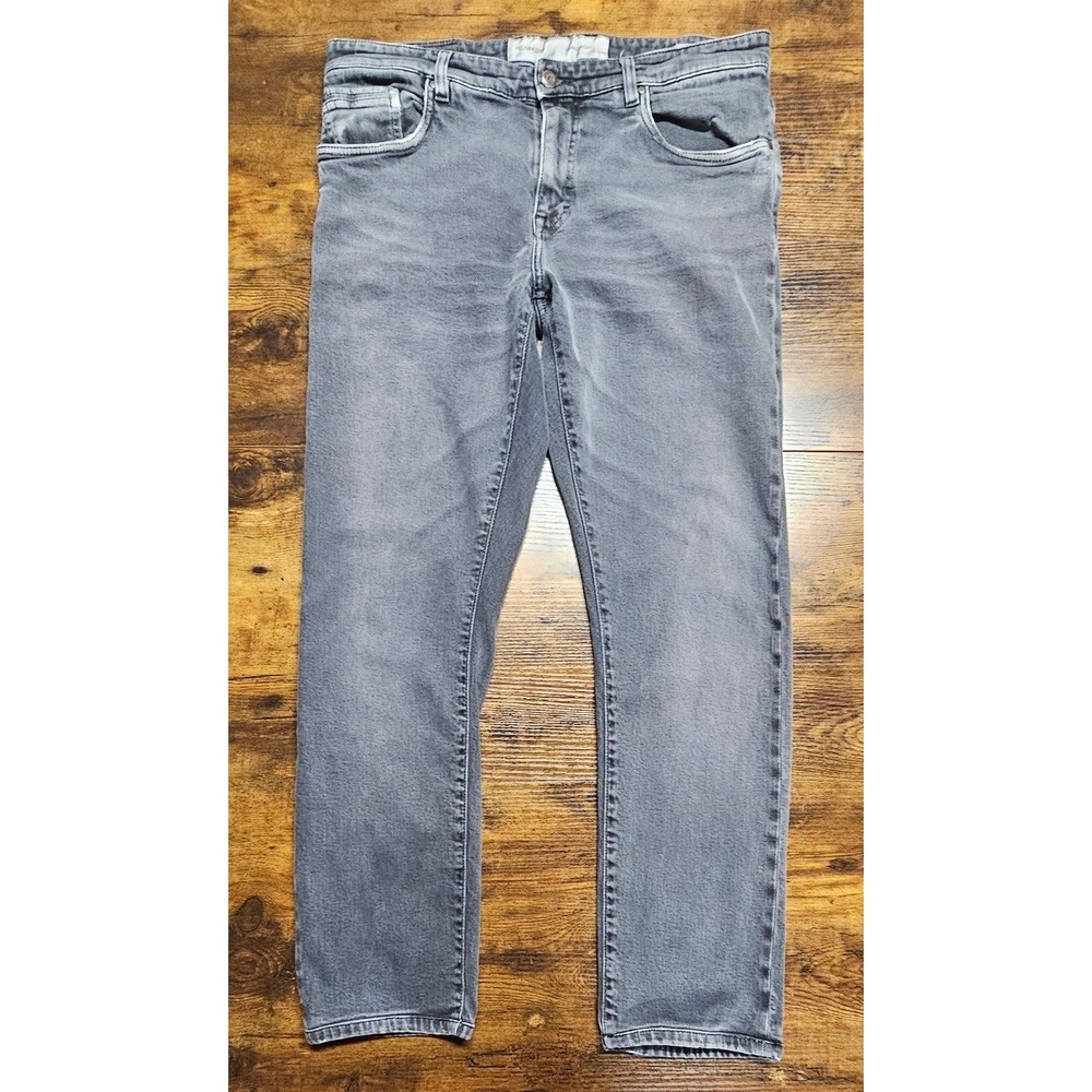 Teleria Zed Denim Concept Mens Grey Slim Straight Jeans Size 34 Made in Italy